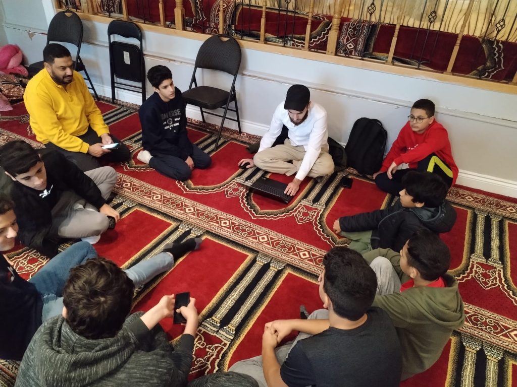 Young community members gathered for Quran learning at Dar Ussalam